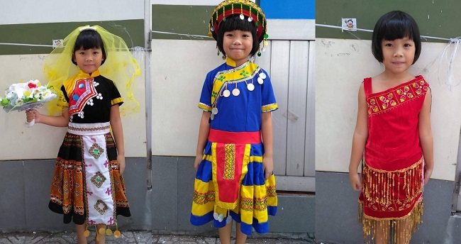Trang  phục biêu diễn quần áo dân tộc trẻ em