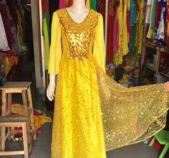 Trang phục biểu diễn Váy Kim Sa Vàng